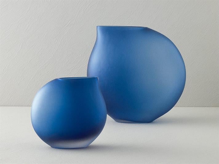 Vază, Olena, sticlă, 28x29x14 cm, bleumarin