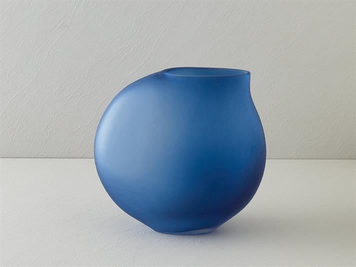 Vază, Olena, sticlă, 28x29x14 cm, bleumarin