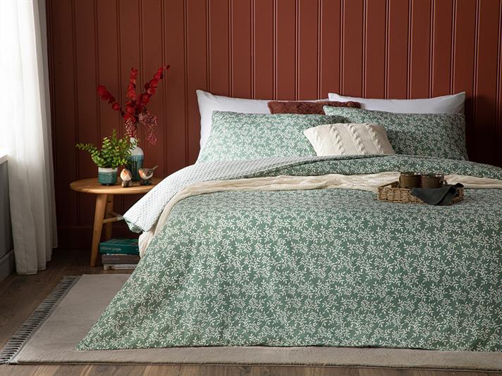 Olive Branch Clătite King Size Set Cearșaf Și Lenjerie De Pat 240x220 cm Verde