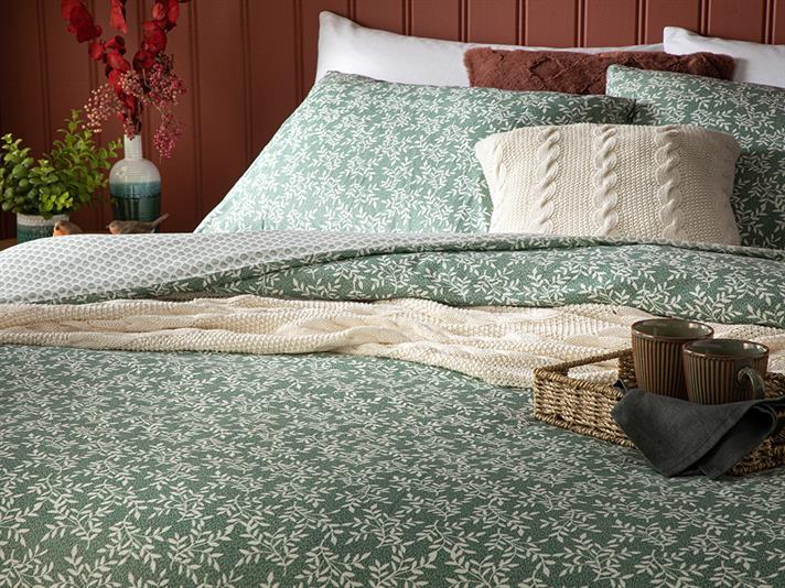  Lenjerie de pat completă pentru o persoană, Olive Branch, bumbac, 160x220 cm/ 100X200 cm/ 50x70 cm, verde