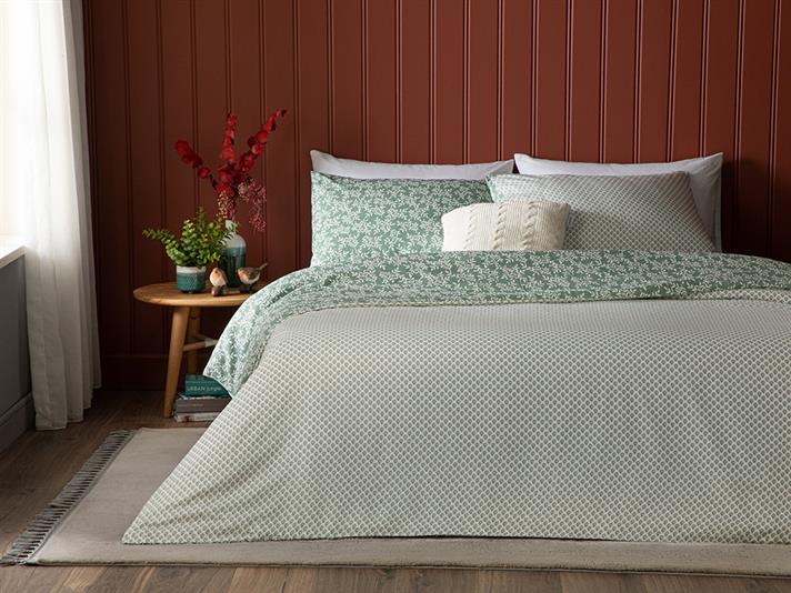  Lenjerie de pat completă pentru o persoană, Olive Branch, bumbac, 160x220 cm/ 100X200 cm/ 50x70 cm, verde