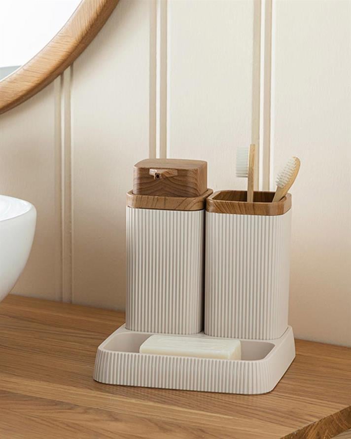 Olivia Set De Baie Set 2, 18*22 Cm-10*34 Cm, Gri Deschis