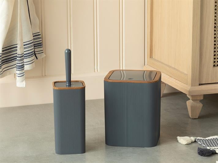 Olivia Set De Baie Set 2, 18*22 Cm-10*34 Cm, Gri Închis