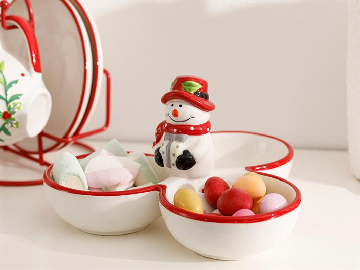 Snowman Dolomite Appetizers Red - White