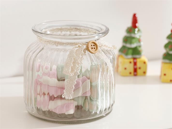 Snowman Glass Storage Jar 600 ml Transparent