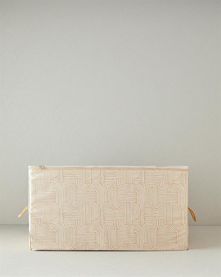 ondulat Coș Depozitare 74x46x46 cm Bej