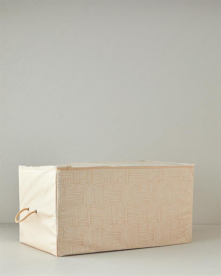 ondulat Coș Depozitare 74x46x46 cm Bej