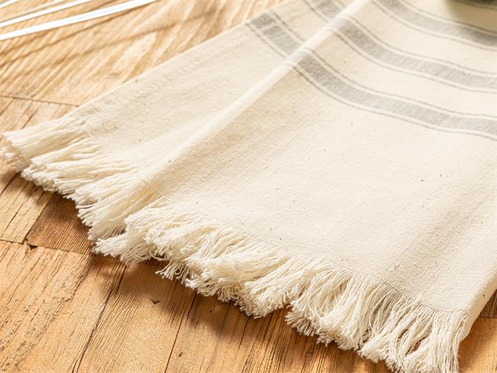 Organic Striped Cotton Drying Cloth 40x60 cm Gray