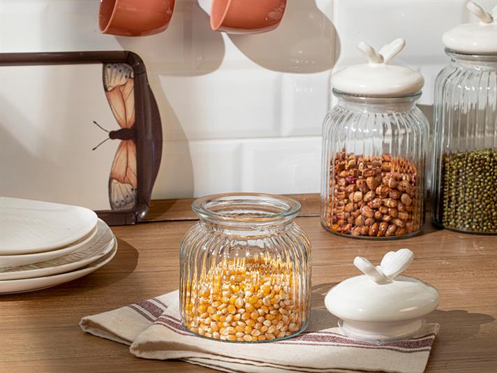 Orient Glass Storing Jar 600 ml White