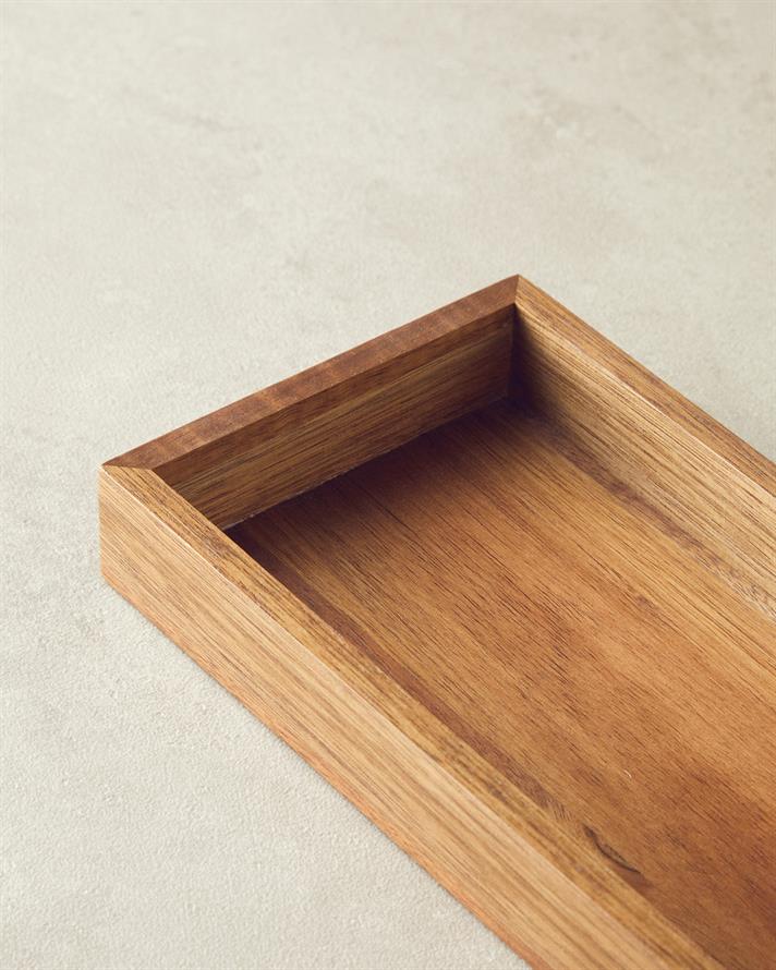 Orientul Salcâm 3 Piese Suport Servire 12x22 cm Maro Închis