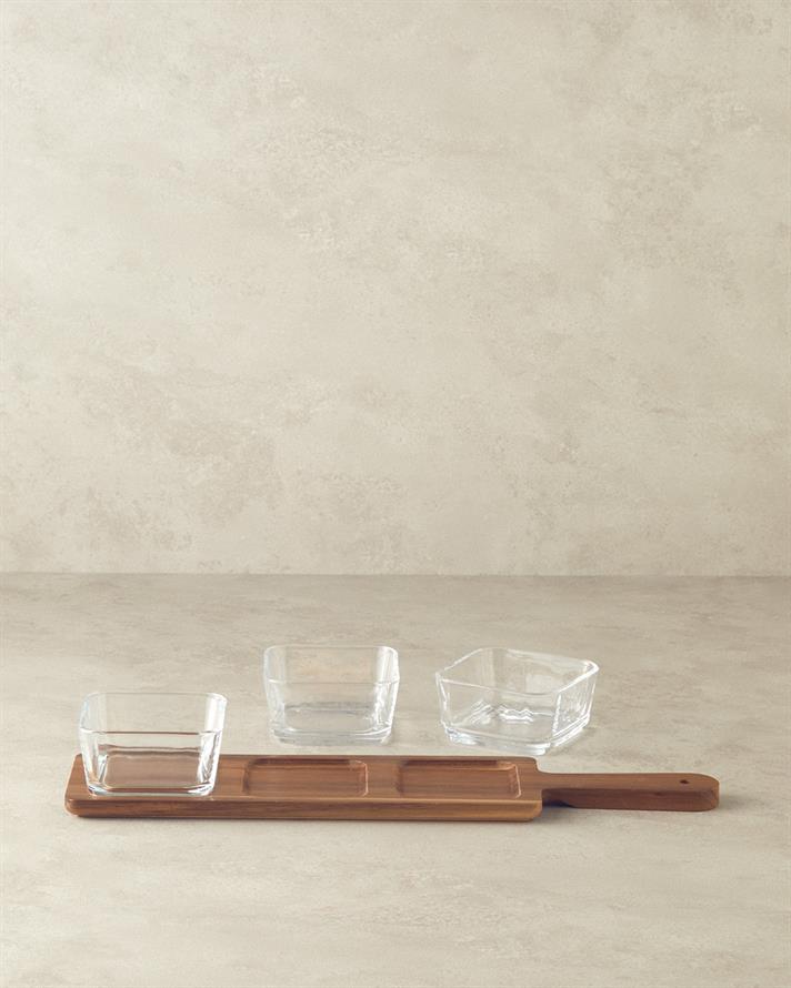 Orientul Salcâm 4 Piese Suport Servire 10,5x45 cm Maro Închis