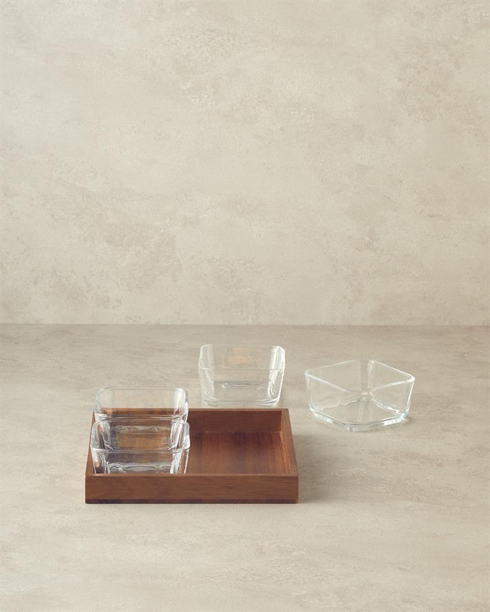 Orientul Lemn De Acacia 5 Bucăți De Prezentare 21x21 cm Maro închis