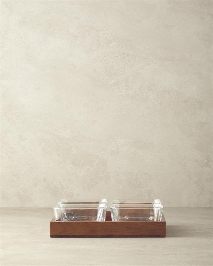 Orientul Lemn De Acacia 5 Bucăți De Prezentare 21x21 cm Maro închis