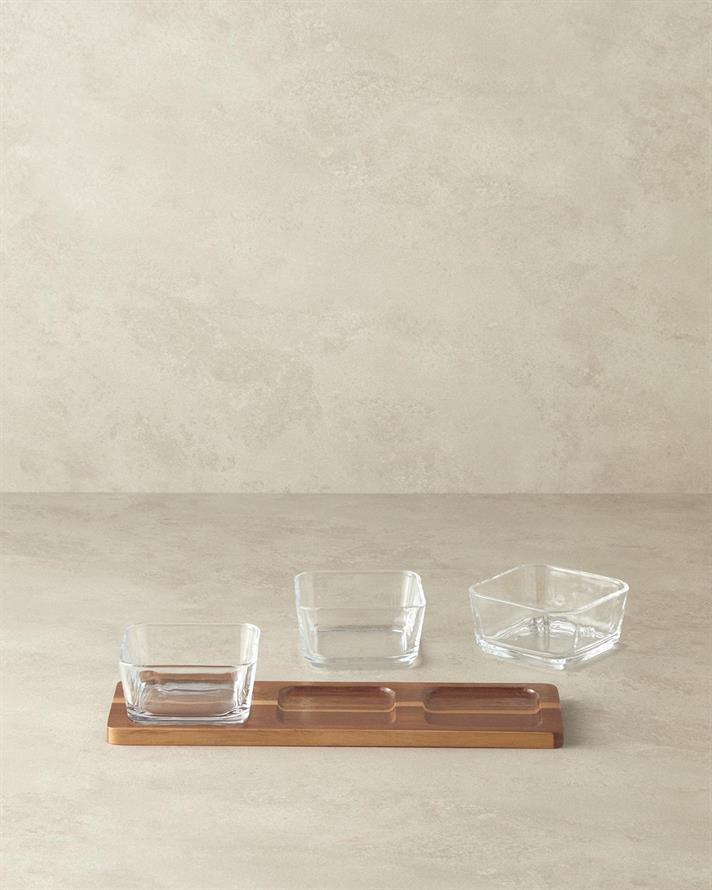 Orientul Salcâm 4 Piese Suport Servire 10,5x32,5 cm Maro Închis