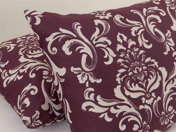 Ornamental Damasque Cu Bumbac Cu 2 Piese Față De Pernă 50x70 cm mov