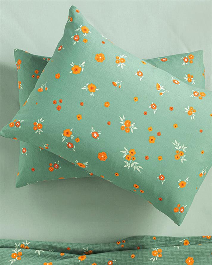 Ornamental Garden Față De Pernă Set 2, Ușor De Calcat, 50*70 Cm, Crem-Roșu
