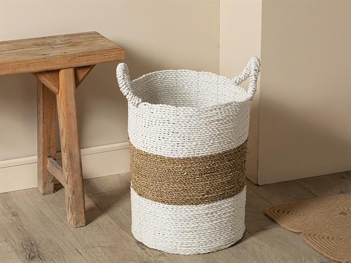 Cos depozitare, Orsa, rachita, 32x32x50 cm, alb-maro