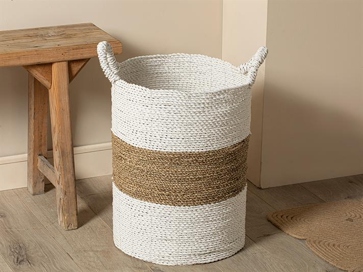 Cos depozitare, Orsa, rachita, 36x36x52 cm, alb-maro