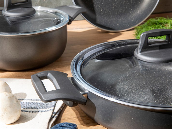 Oslo Granite 5 Pieces Cookware Set 20-26-26 cm Anthracite