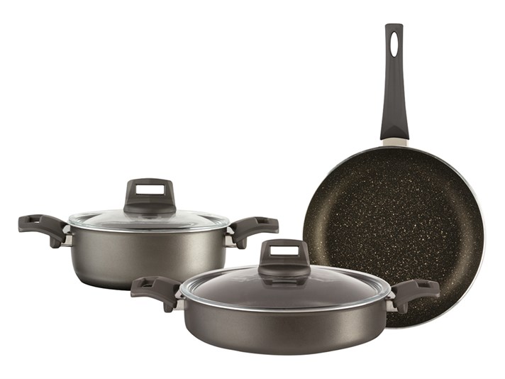 Oslo Granite 5 Pieces Cookware Set 20-26-26 cm Anthracite
