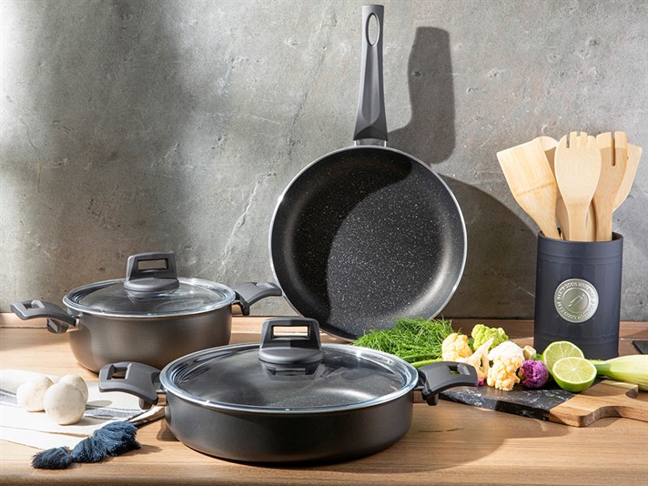 Oslo Granite 5 Pieces Cookware Set 20-26-26 cm Anthracite