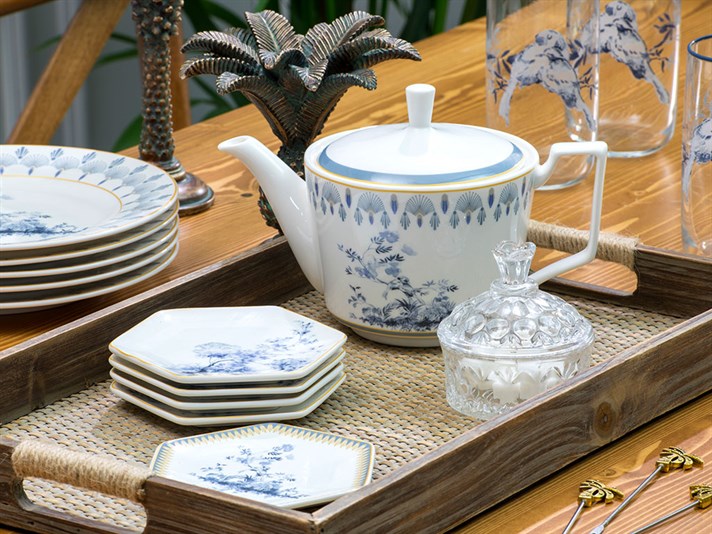 Tual New Bone Pot 1 Litre Blue