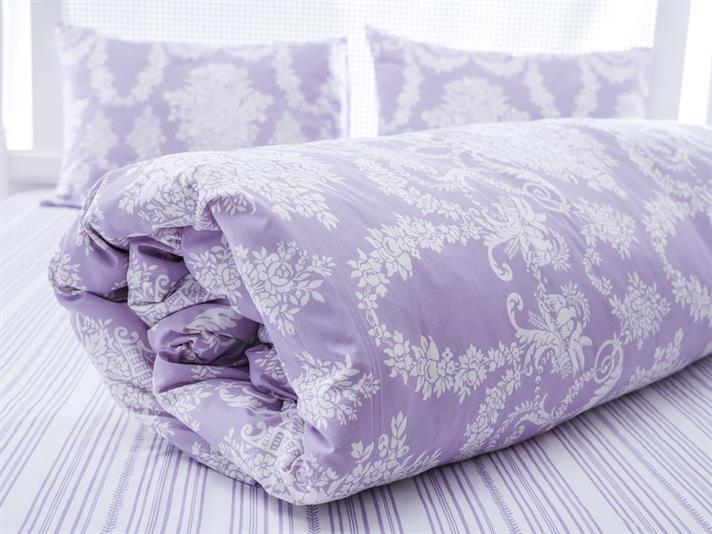 Păsări de grădină Bumbac Single Set Lenjerie De Pat 160x220 cm Lila