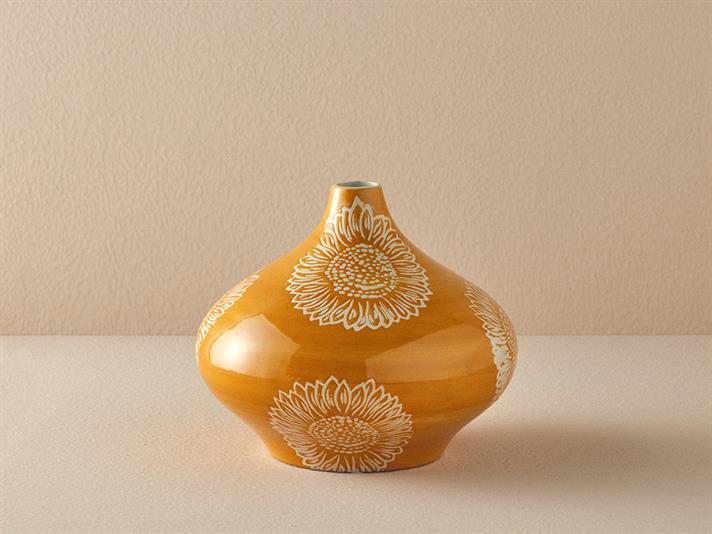 Vază, Garden Birds, ceramică, 25x25x21 cm, portocaliu