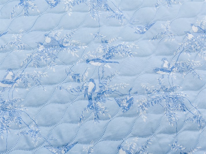 Păsări de toamnă  Microfibră Persoană dublă  CUVERTURĂ DE PAT MU 200x220 cm Albastru