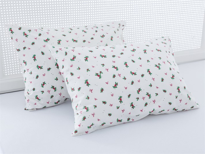 Păsări rustice Cu Bumbac Cu 2 Piese Față De Pernă 50x70 cm Roșu