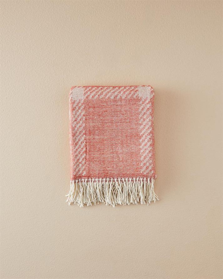 Pătură decorativă pentru fotoliu sau canapea, Lola, acril, 130x170 cm, cărămiziu