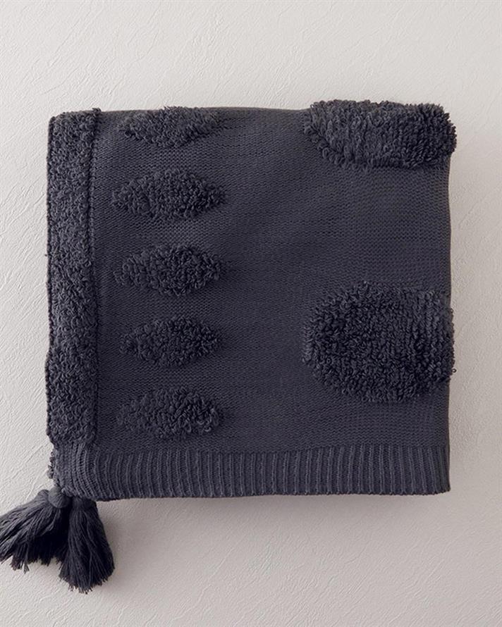 Pătură decorativă pentru fotoliu sau canapea, ComfyCover, acril, 130x170 cm, antracit