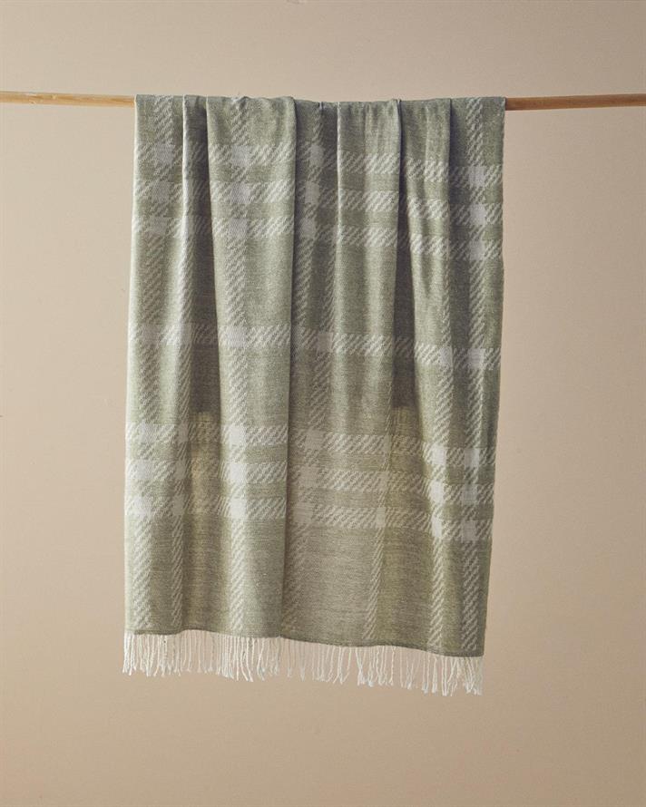 Pătură decorativă pentru fotoliu sau canapea, Lola, acril, 130x170 cm, verde