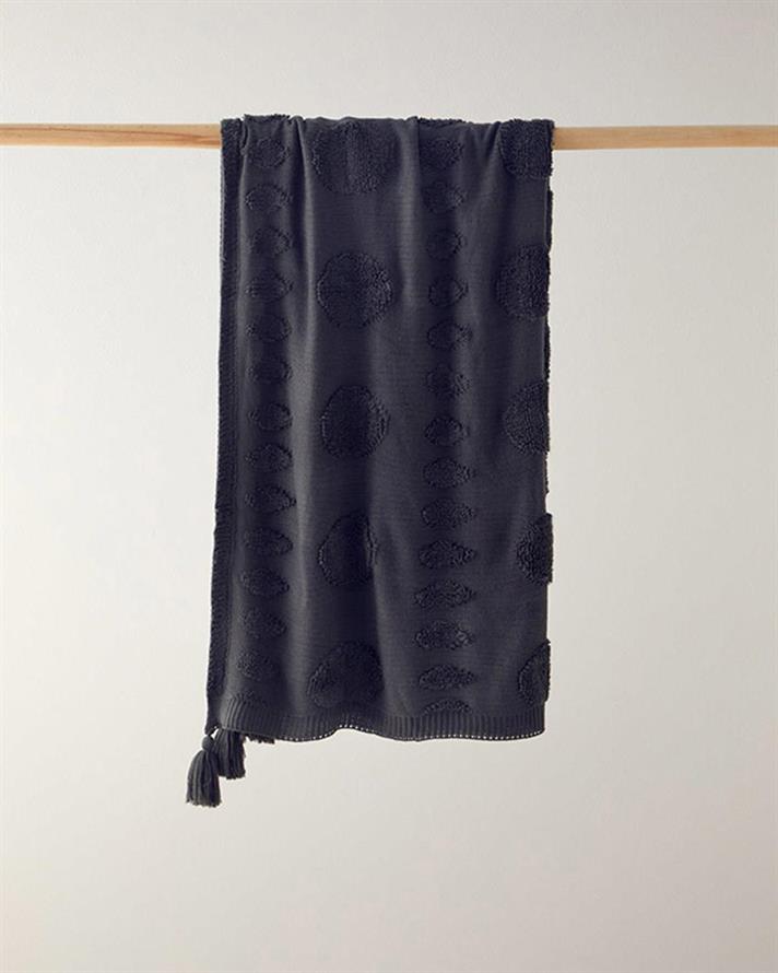 Pătură decorativă pentru fotoliu sau canapea, ComfyCover, acril, 130x170 cm, antracit