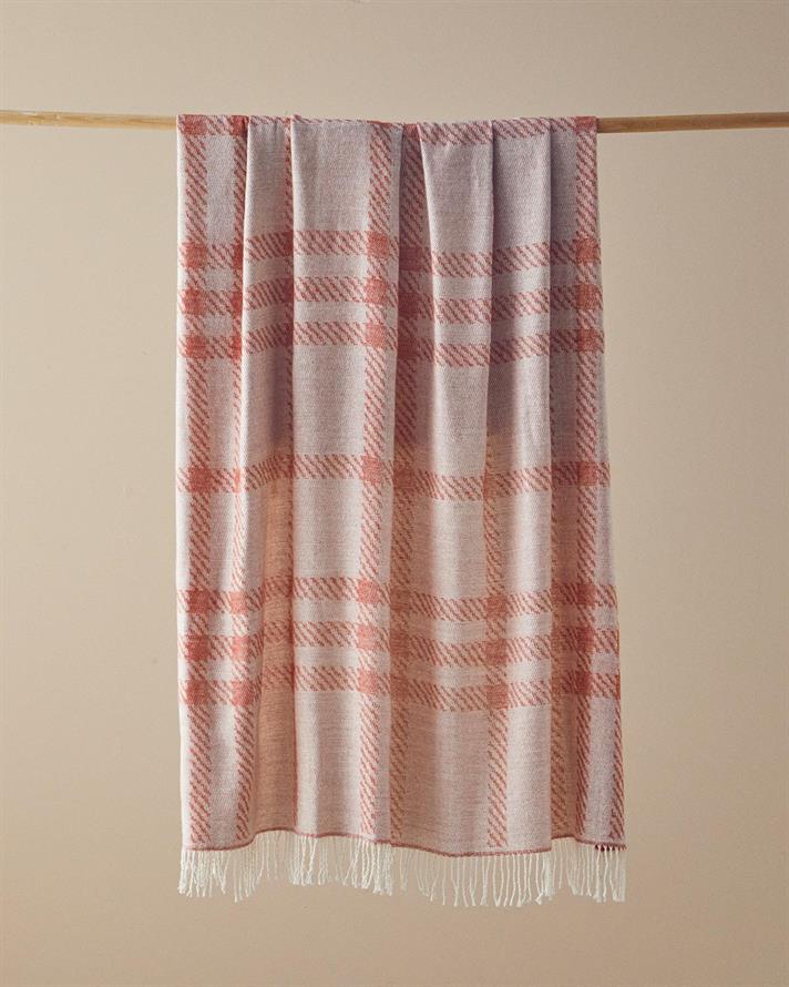 Pătură decorativă pentru fotoliu sau canapea, Lola, acril, 130x170 cm, cărămiziu