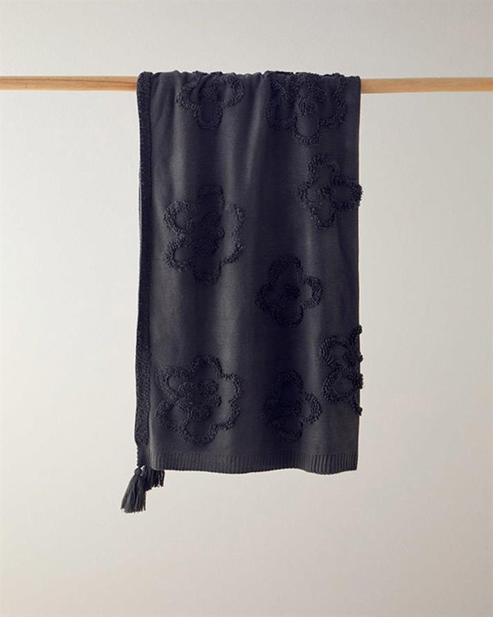 Pătură decorativă pentru fotoliu sau canapea, LuxWrap, acril, 130x170 cm, antracit