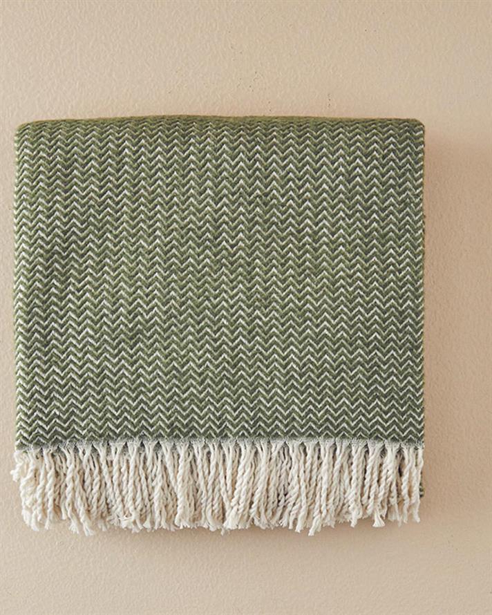 Pătură decorativă pentru fotoliu sau canapea, Lucent, bumbac-acril, 130x170 cm, verde