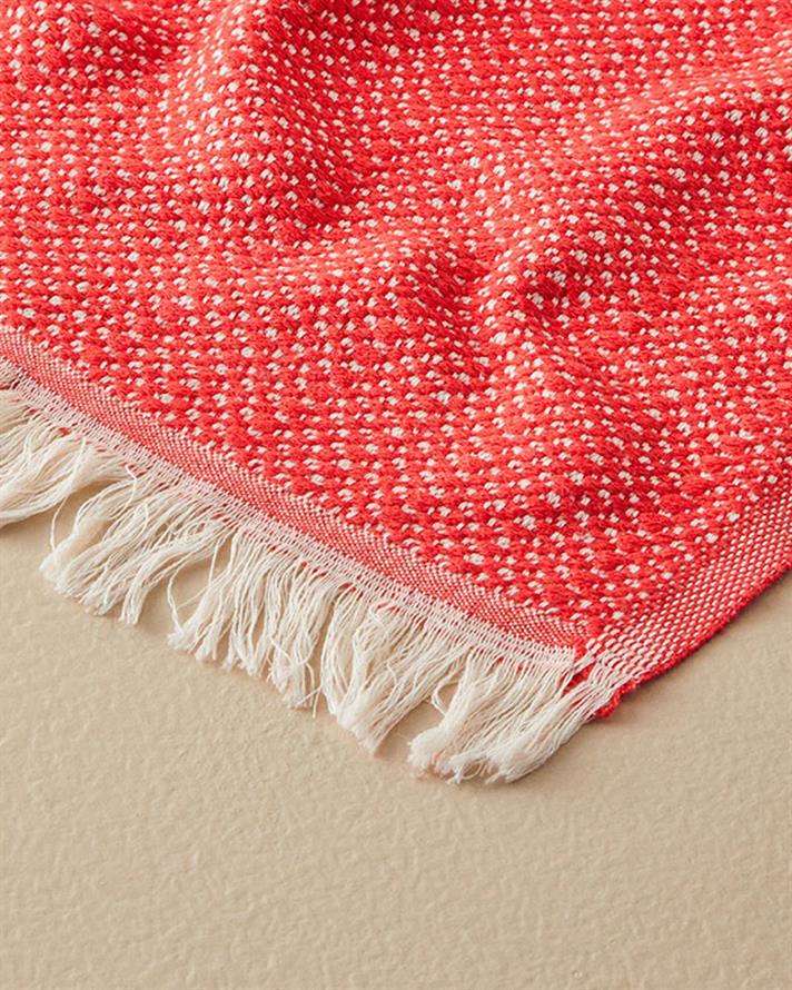 Pătură decorativă pentru fotoliu sau canapea, Helena, bumbac reciclat, 130x170 cm, portocaliu