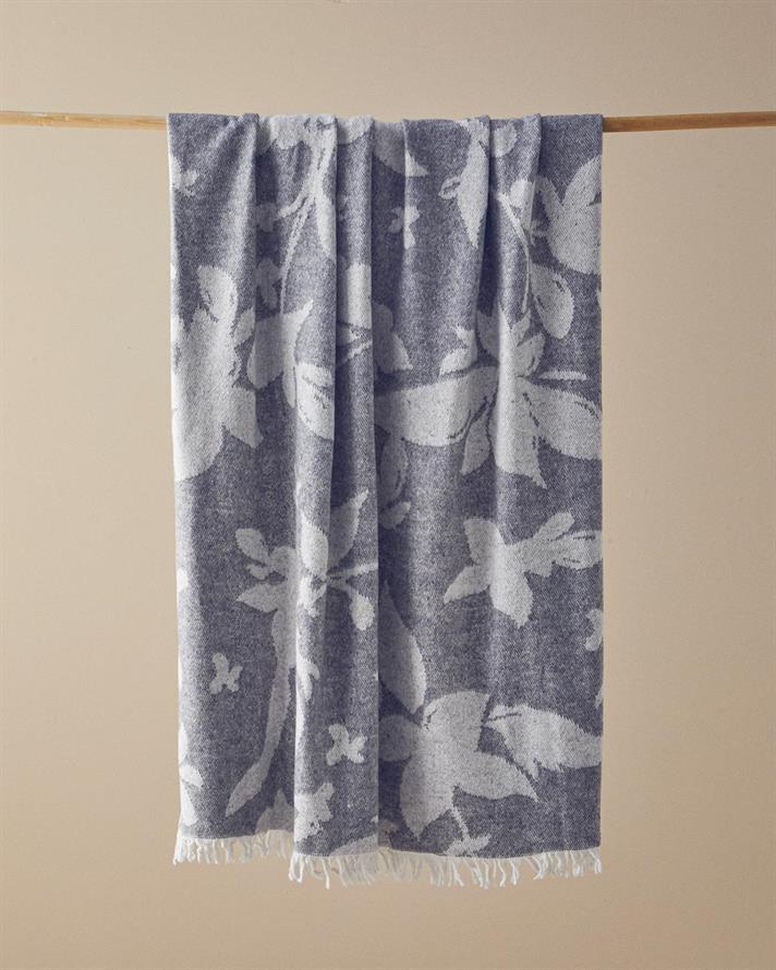 Pătură decorativă pentru fotoliu sau canapea, Tina, bumbac-poliester, 130x170 cm, gri