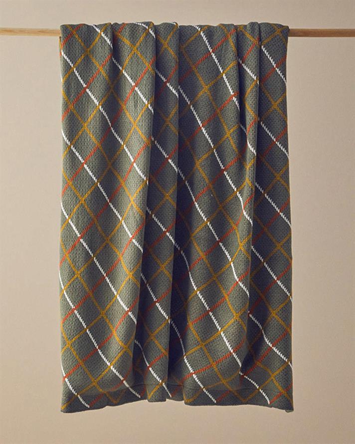 Pătură decorativă pentru fotoliu sau canapea, Envelop, acril, 130x170 cm, verde