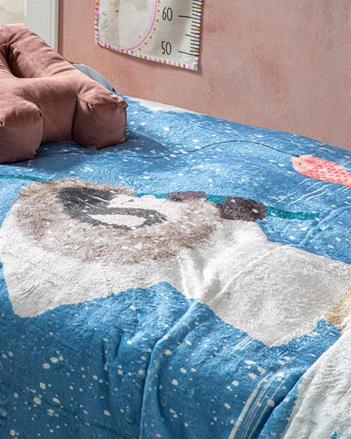 Pătură pentru copii, Eskimo, 150x200 cm, poliester, bleu