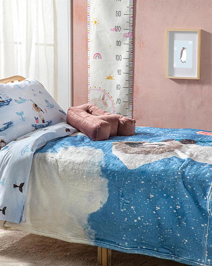 Pătură pentru copii, Eskimo, 150x200 cm, poliester, bleu