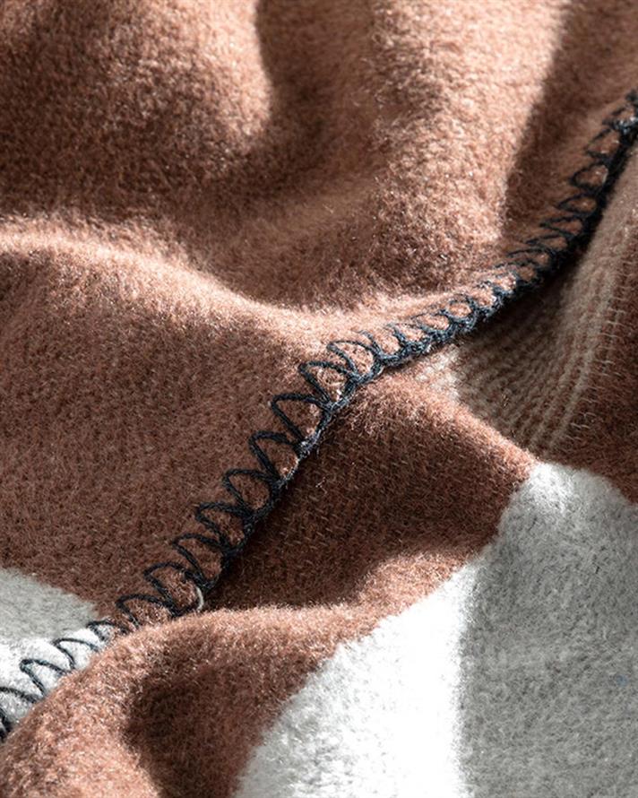 Pătură, pentru două persoane, Block, bumbac, 220x240 cm, bej