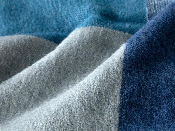 Pătură, pentru două persoane, Block, bumbac, 220x240 cm, bleumarin- bleu