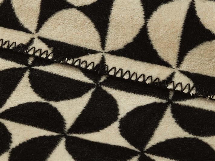 Pătură, pentru două persoane, Circle Art, bumbac, 220x240 cm, negru