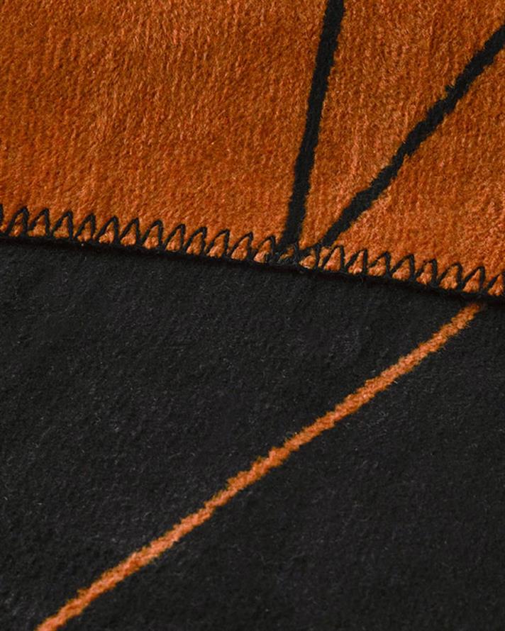 Pătură, pentru două persoane, Geolines, bumbac, 200x220 cm, terracotta