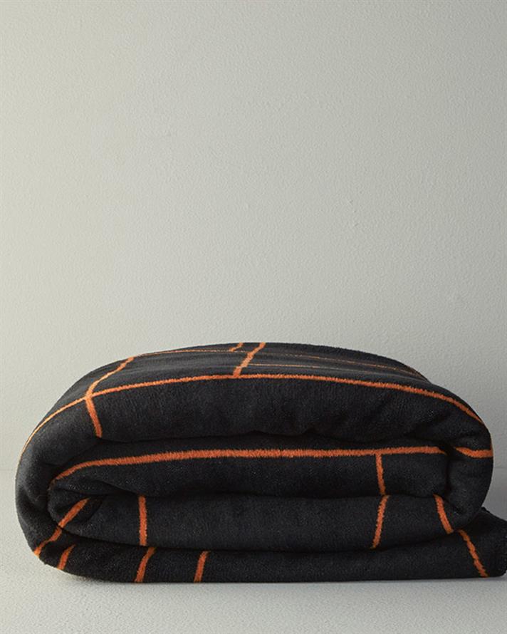 Pătură, pentru două persoane, Geolines, bumbac, 220x240 cm, terracotta