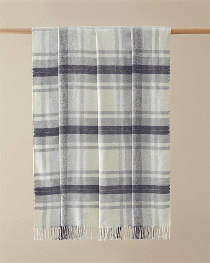 Pătură, pentru două persoane, Halden, bumbac, 200x220 cm, gri