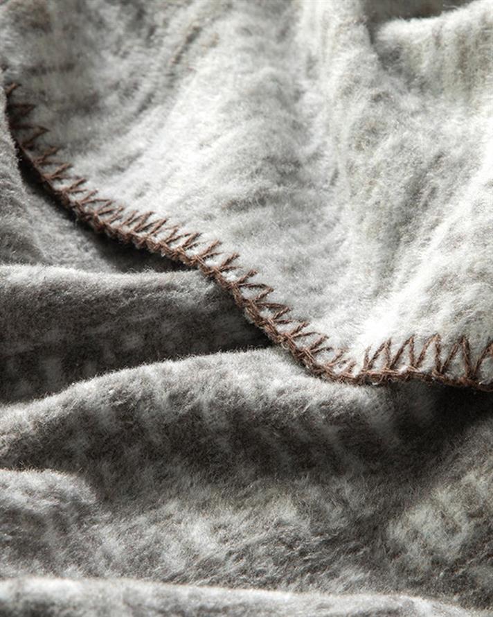 Pătură, pentru două persoane, Modern Textured, bumbac, 200x220 cm, gri