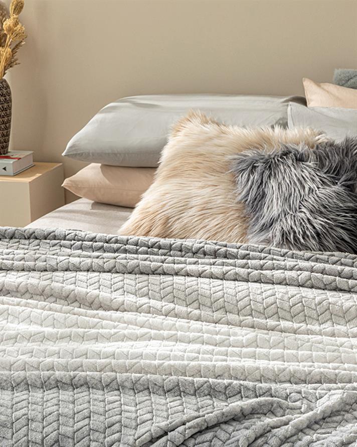 Pătură, pentru două persoane, Moonlight, poliester, 200x220 cm, gri-antracit